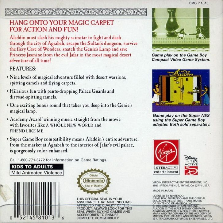 Disneys Aladdin - Gameboy Classic - 🕹️ Mein Retro Game