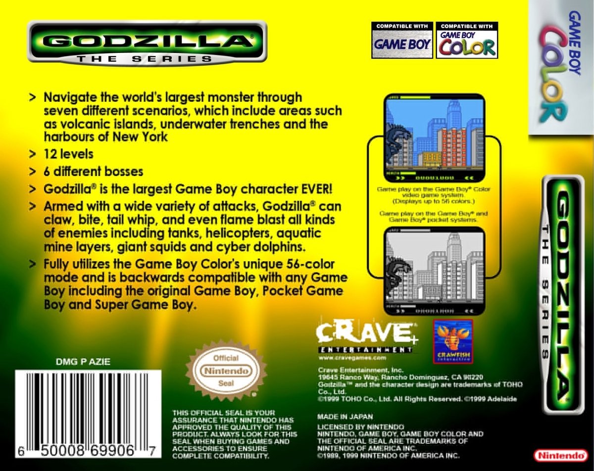 Godzilla The Series - Gameboy Classic & Color - 🕹️ Mein Retro Game