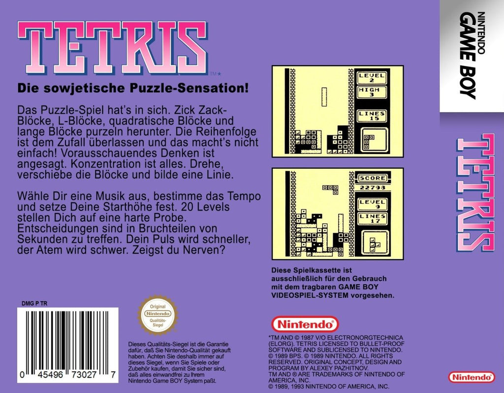 Tetris - Nintendo Gameboy Classic - 🕹️ Mein Retro Game