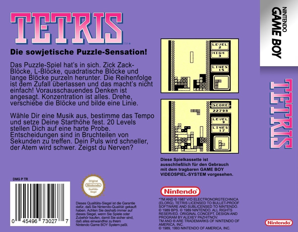 Tetris - Nintendo Gameboy Classic - 🕹️ Mein Retro Game